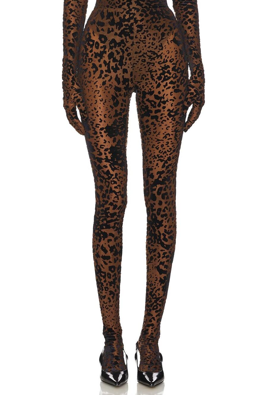 Alex Perry Stocking Leggings Leopard Burnout Velvet Mesh Party Formal Gala 2